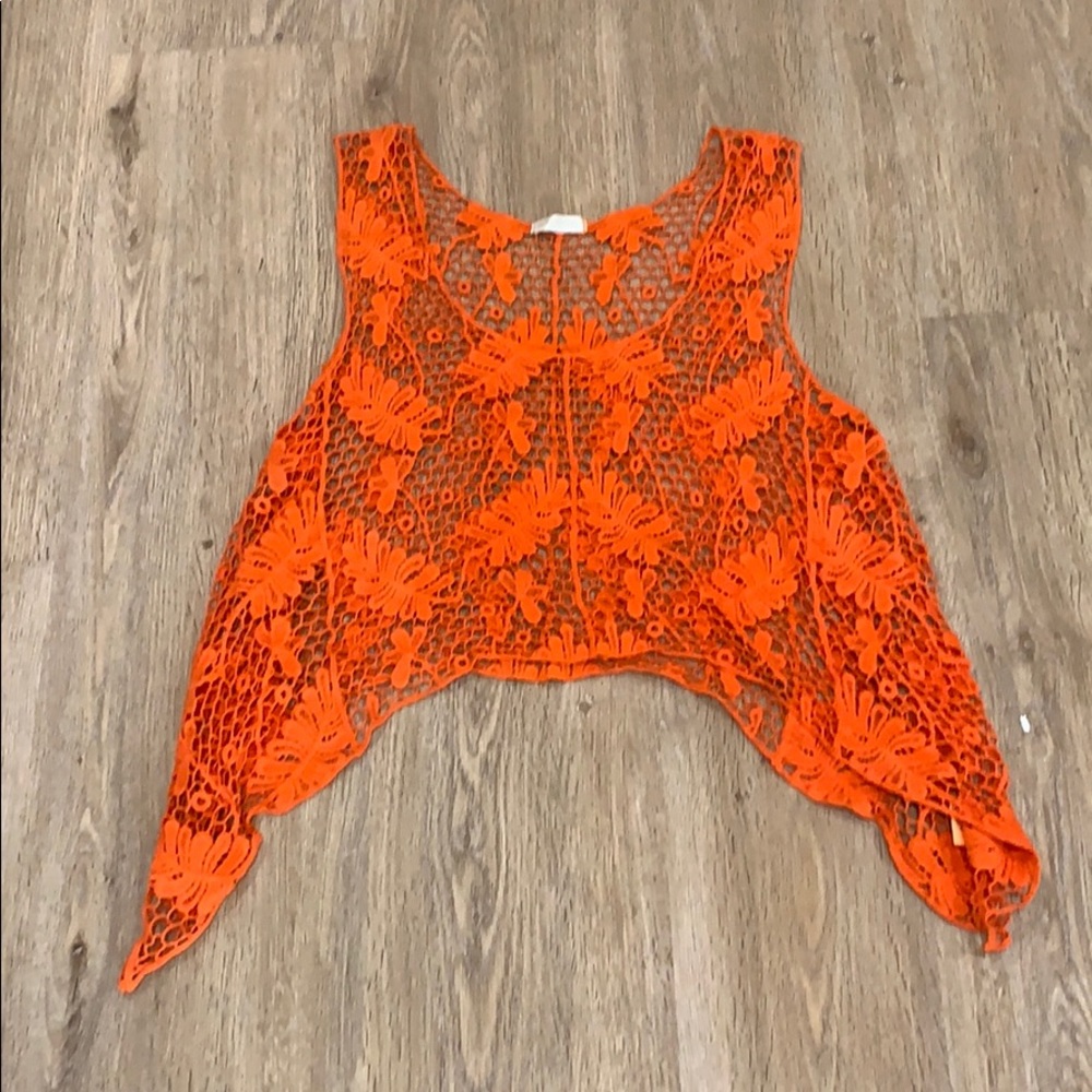 M Fredric Orange Cover Up Top